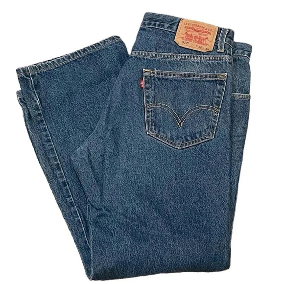 VTG Levi’s Y2K 517 36x30 Bootcut Mens Jeans Medium Wash Vintage Denim - Picture 1 of 10